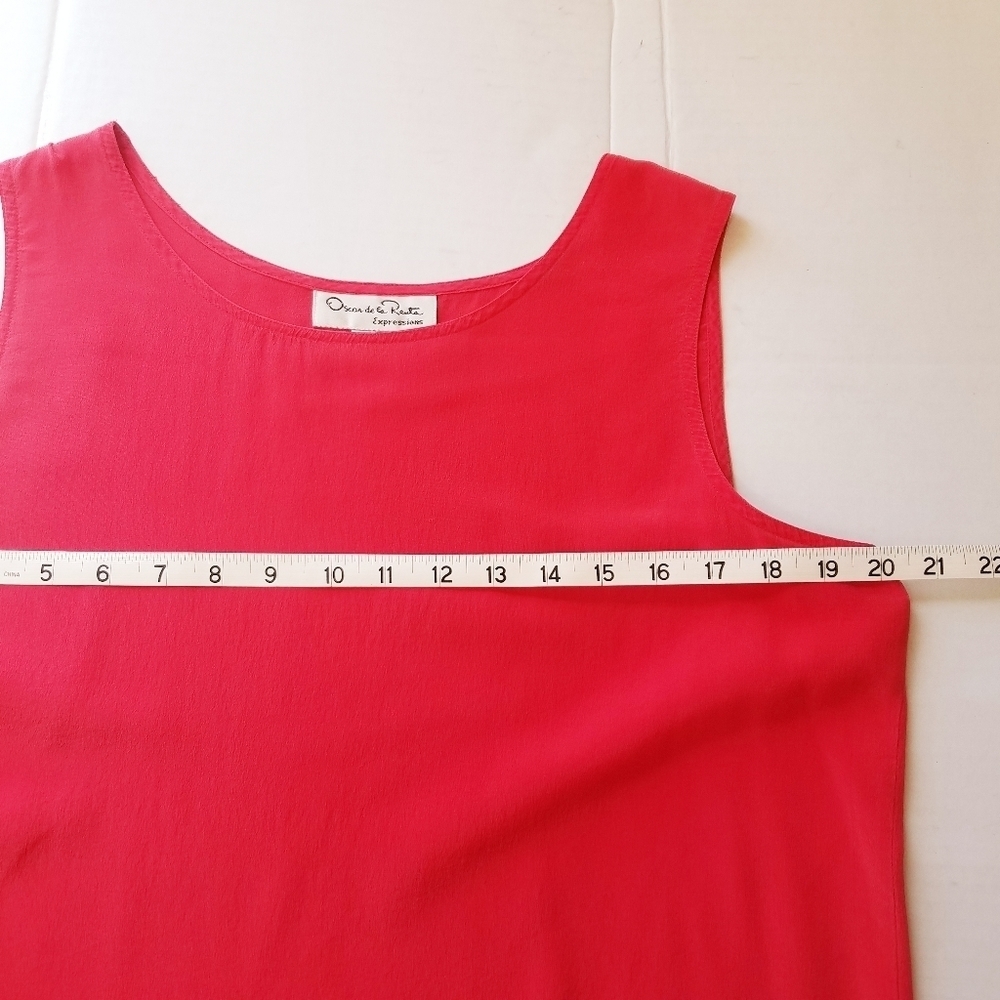 🌸Oscar de la Renta | 100% Silk Sleeveless top, L - Picture 7 of 8